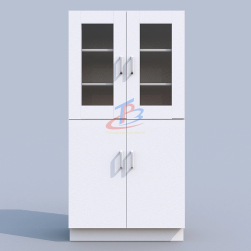 Tủ đựng hóa chất 2 tầng, 2 cánh cửa kiến và 2 cửa mở