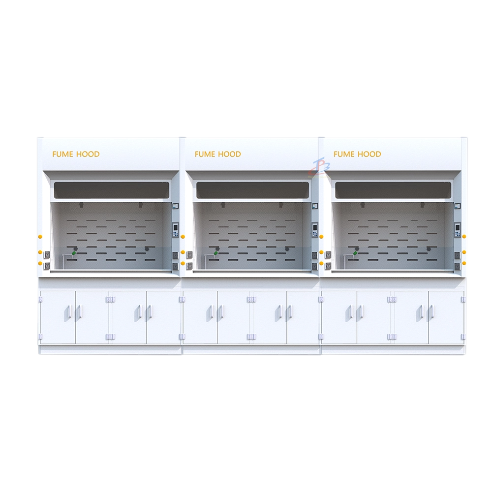 Tủ hút khí độc PP 1 tầng ba tủ kèm tủ đựng đồ 2