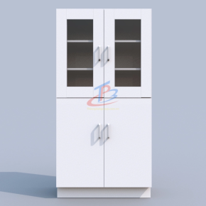Tủ đựng hóa chất 2 tầng, 2 cánh cửa kiến và 2 cửa mở