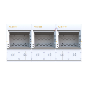 Tủ hút khí độc PP 1 tầng ba tủ kèm tủ đựng đồ